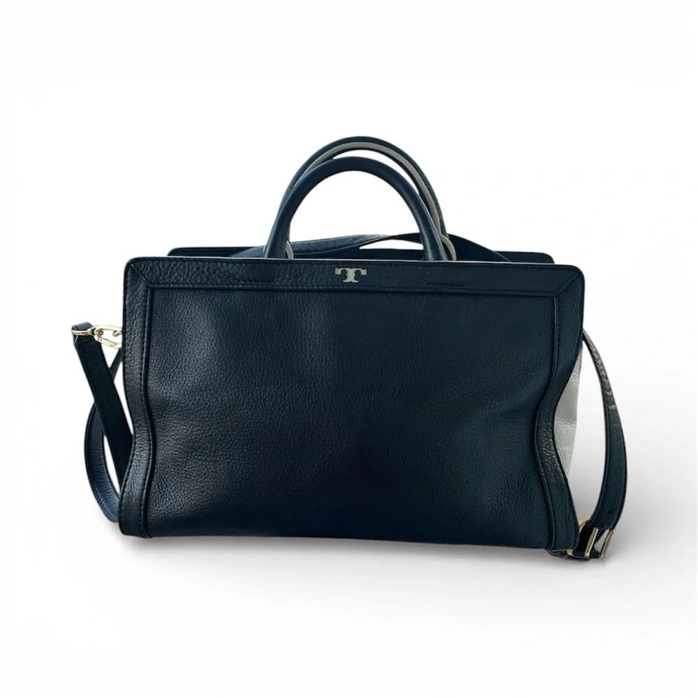 👜 😍Tory  Burch black and white Leather satchel